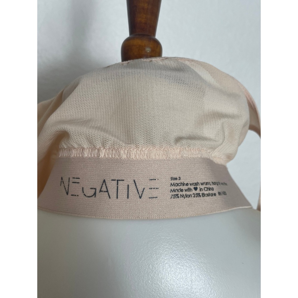 Negative Underwear Sieve Bra Top Women Sz 3 Buff Beige Mesh Wireless Bralette - Picture 6 of 7